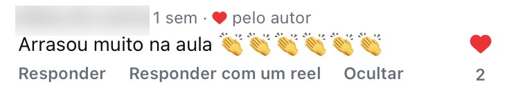 Arrasou muito na aula.